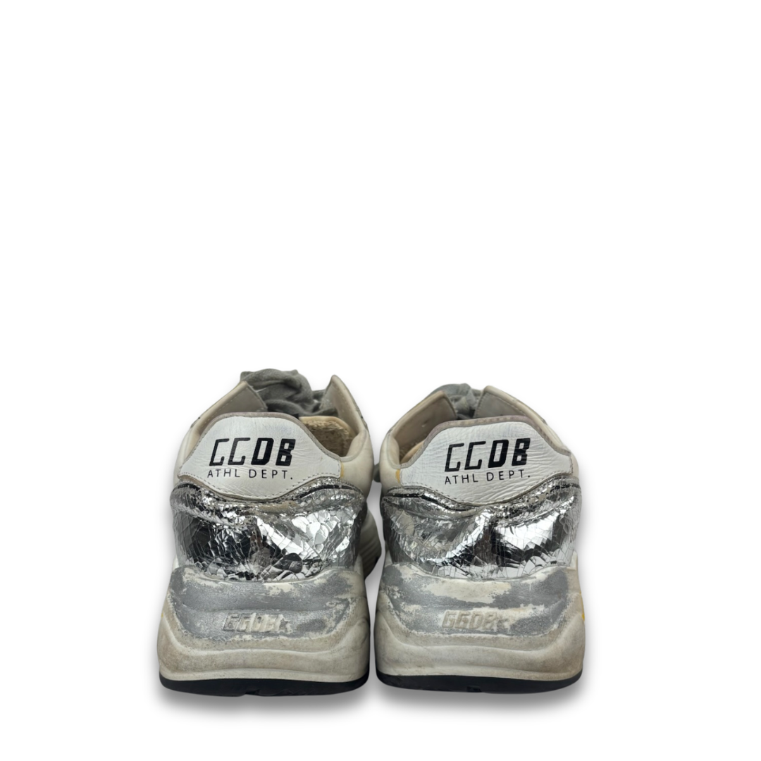 Golden Goose Running Sole White & Silver Sneaker - Size 38