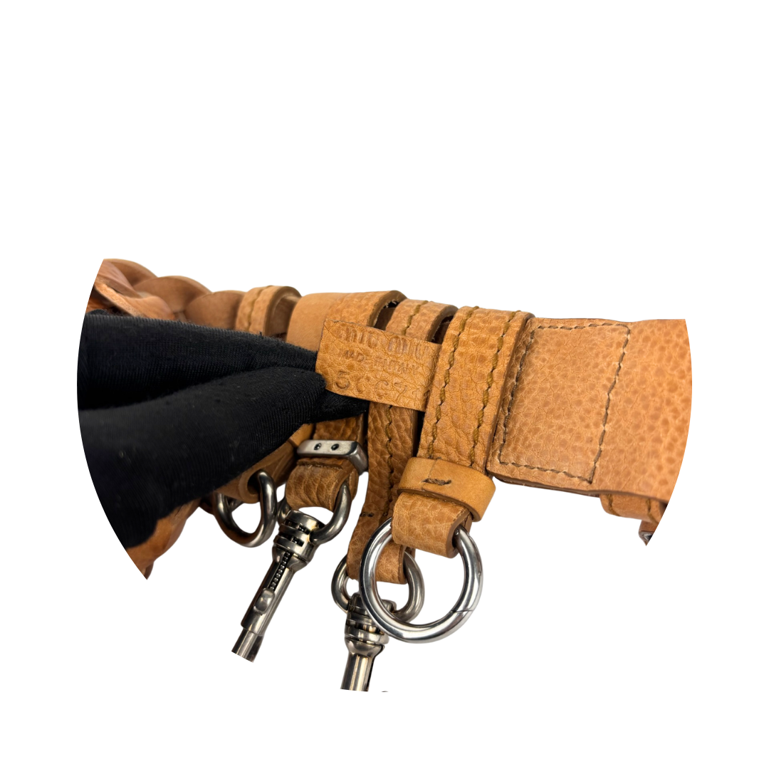 Miu Miu Braided Leather Belt - Size 75