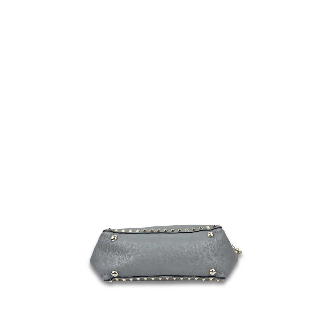 Valentino Grey Rockstud Shoulder Bag