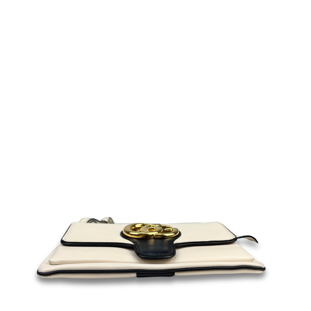 Gucci Black and White Arli Flap Bag