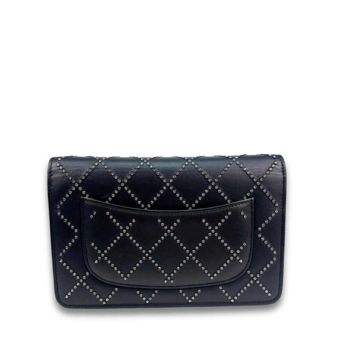 Chanel Crystal Embellished Black Wallet on Chain