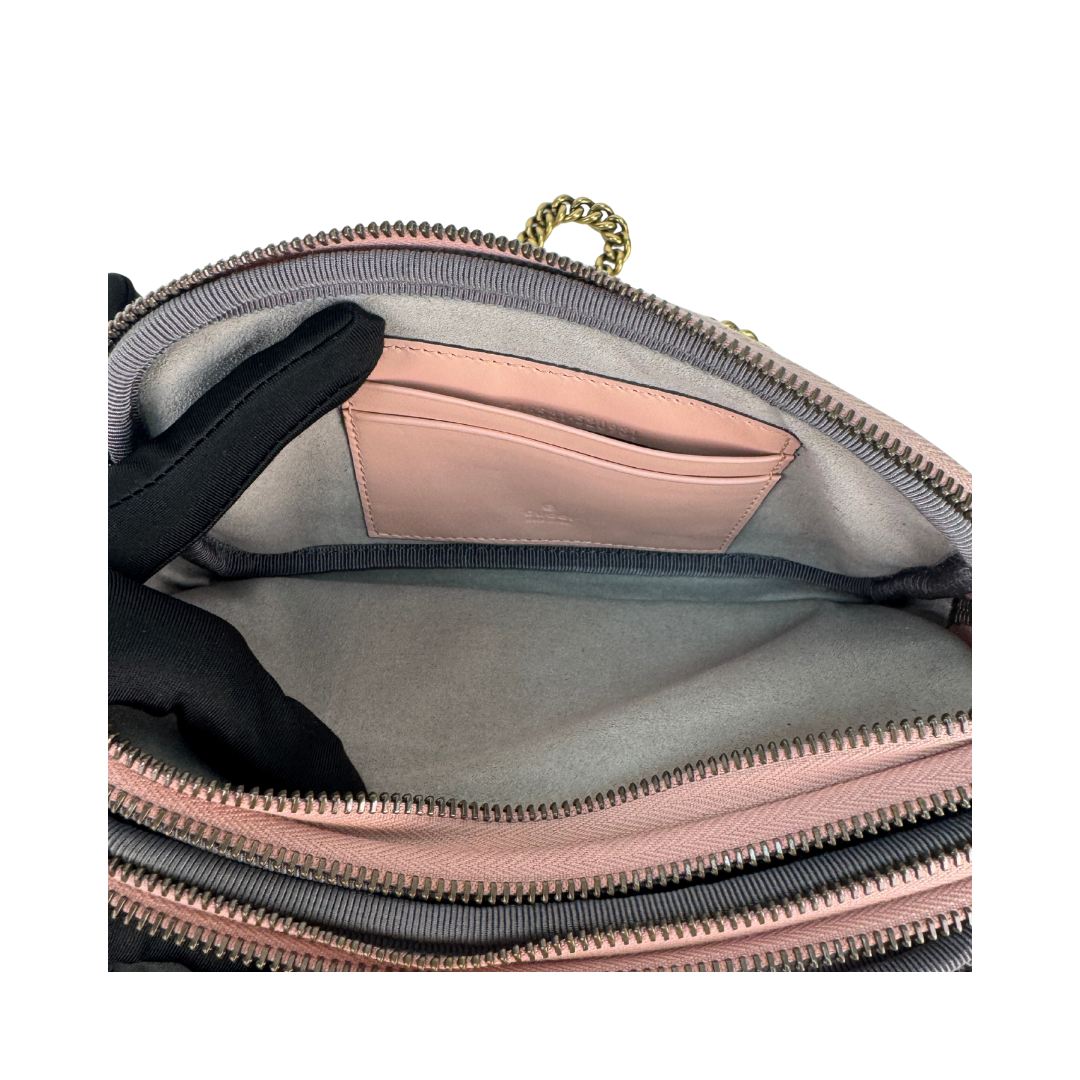 Gucci Pale Pink Triple Zip Marmont Mini