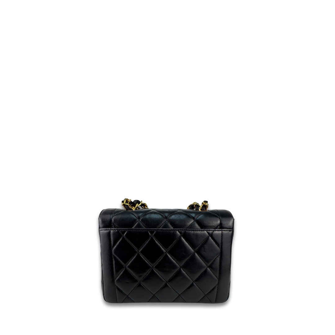 Chanel Black Lambskin Top Handle Mini