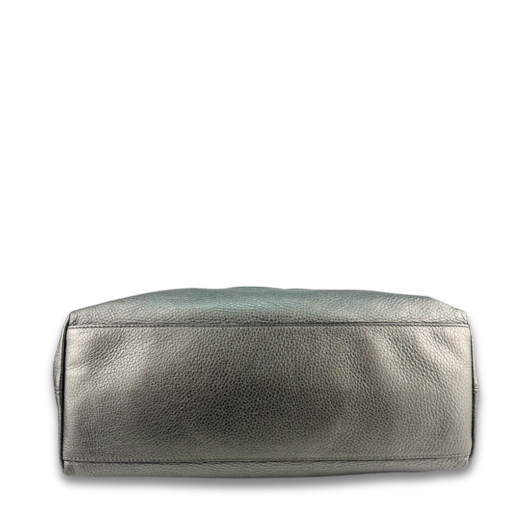 Gucci Metallic Pewter Soho Chain Tote