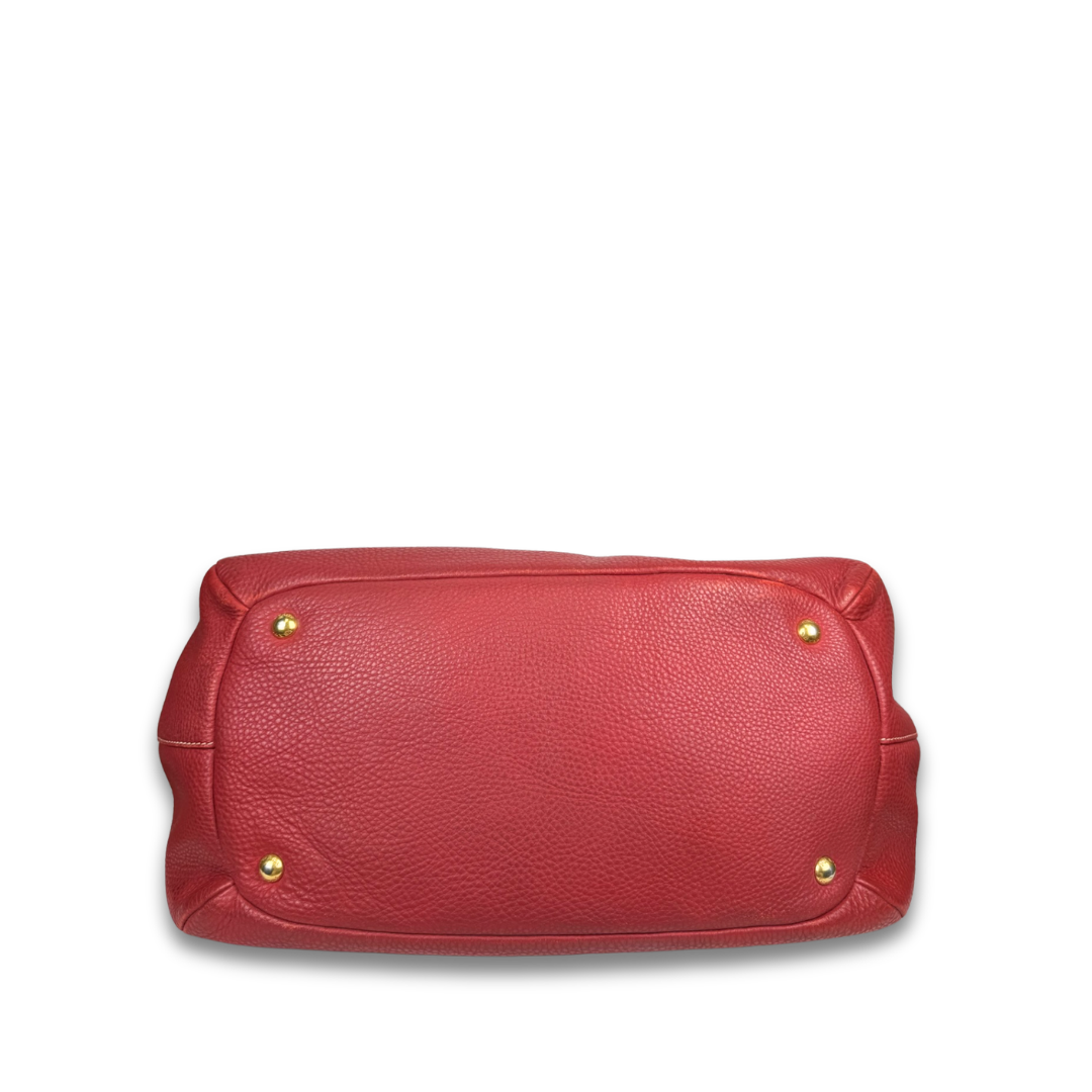 Prada Red Manici Convertable Tote