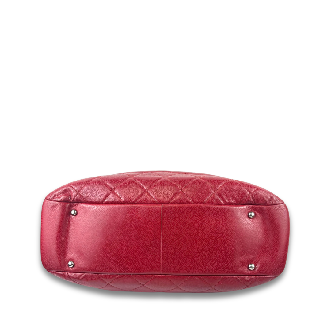 Chanel Burgundy Quilted Caviar CC Timeless Soft Tote