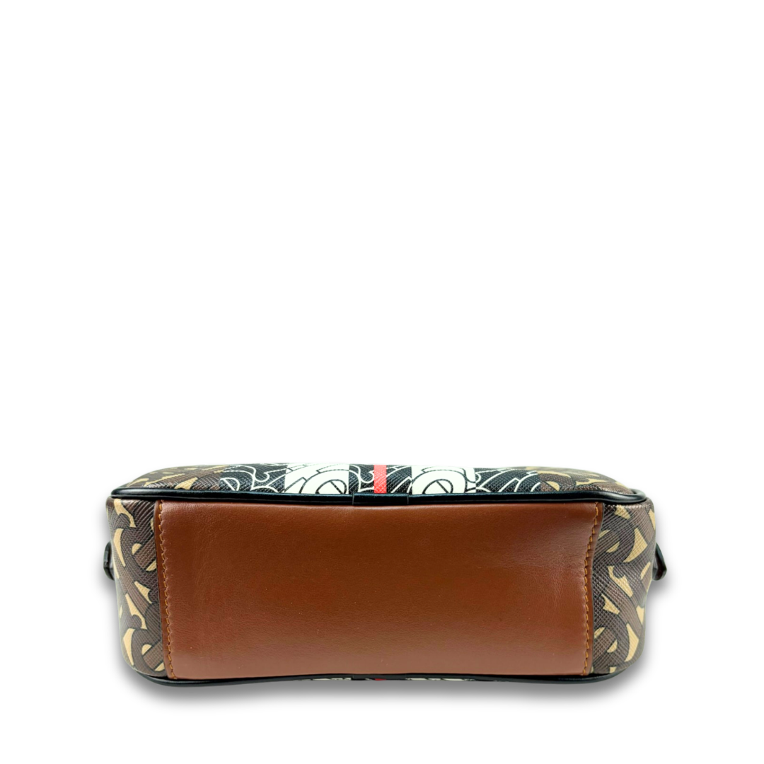 Burberry E-Canvas Monogram Stripe Camera Bag