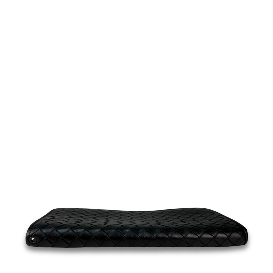 Bottega Veneta Black Intrecciato L-Zip Wallet