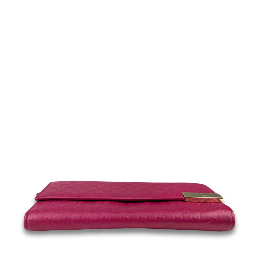Gucci Hot Pink Microguccissima Flap Wallet