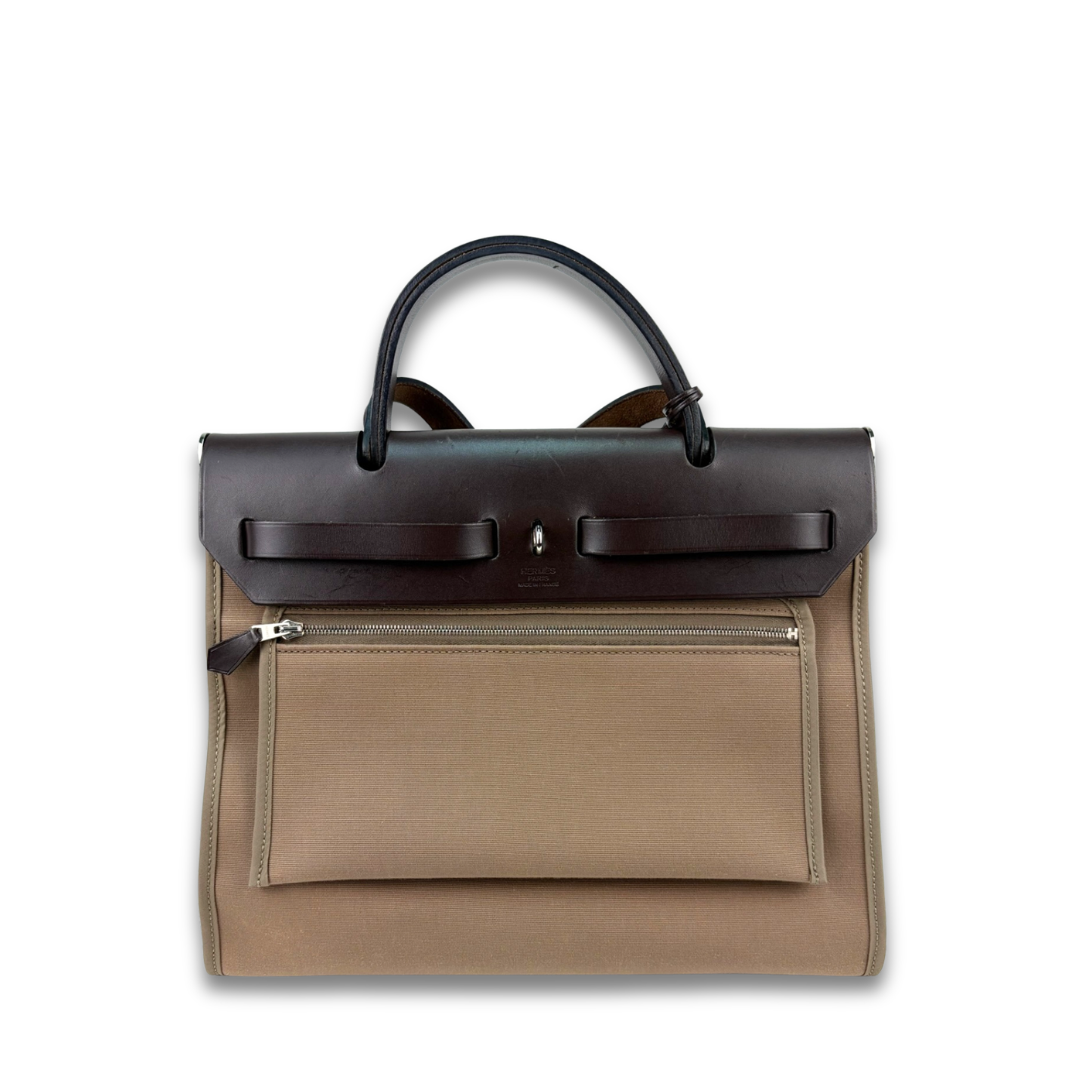 Hermès Brown Canvas Herbag Zip 31