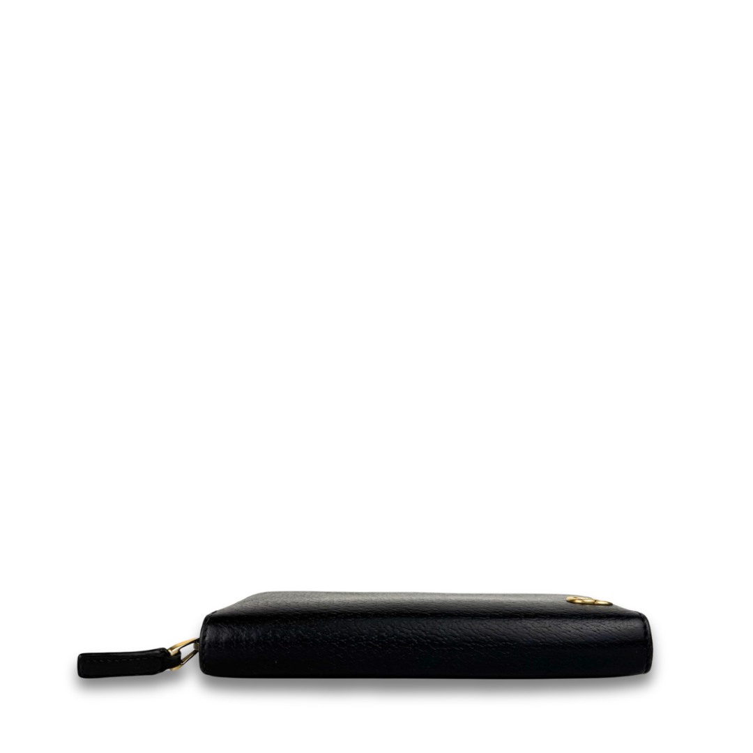 Gucci Black Leather Marmont Zipper Wallet