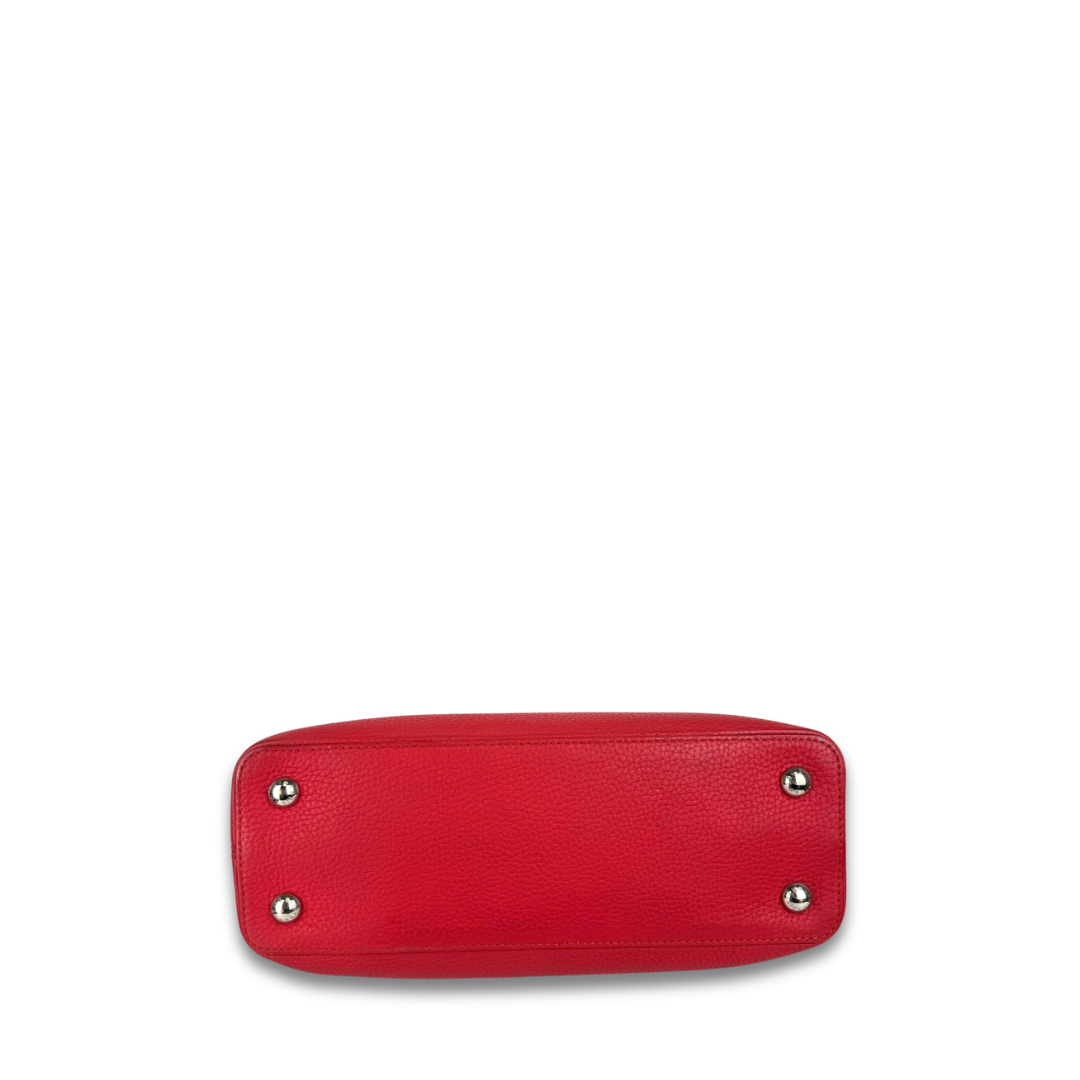 Louis Vuitton Red Taurillon Capucines PM