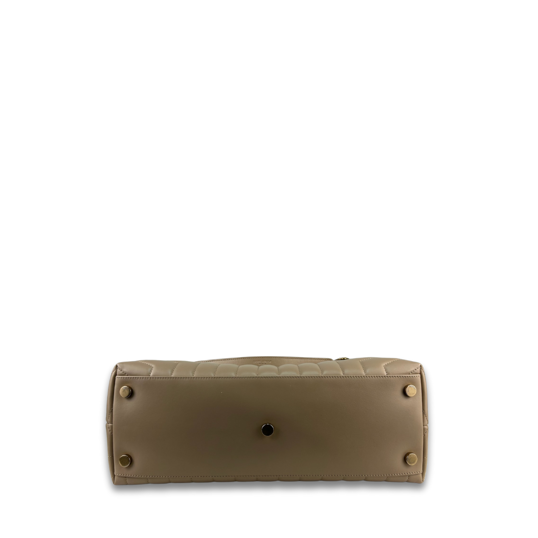 YSL Beige Large LouLou Shoulder Bag