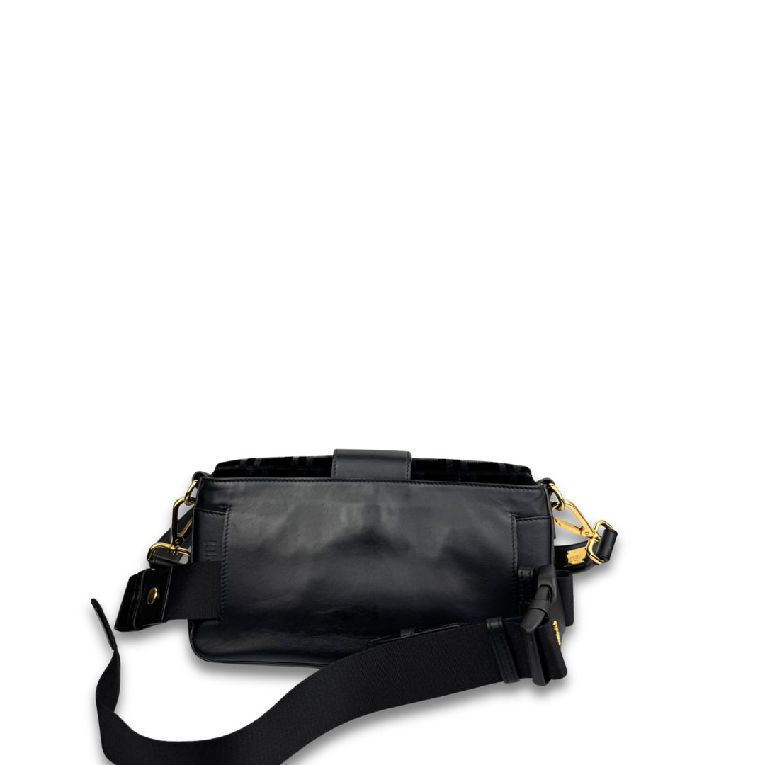 Fendi x Jackson Wang Black Velvet Convertible Baguette