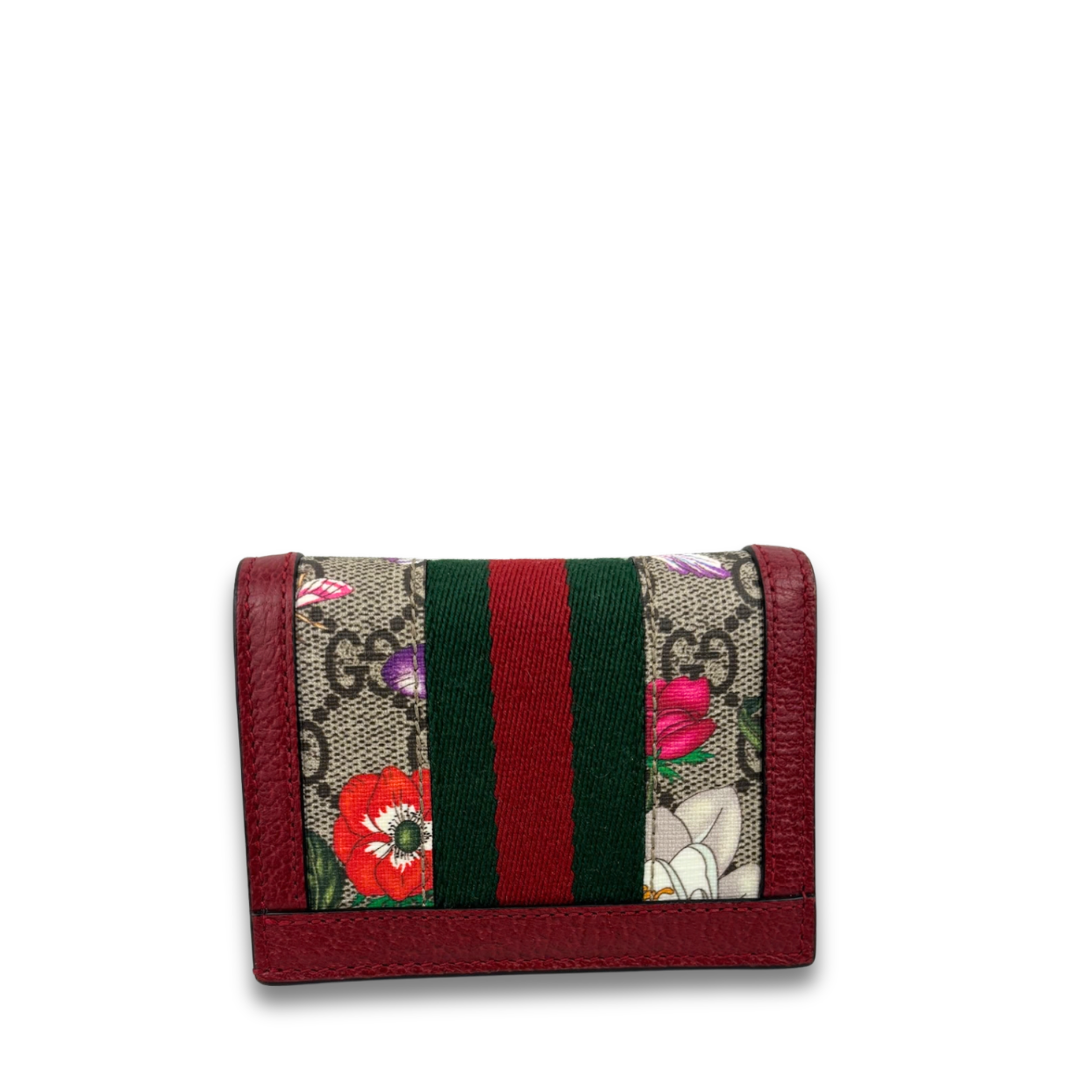Gucci Red Flora Compact Marmont Wallet