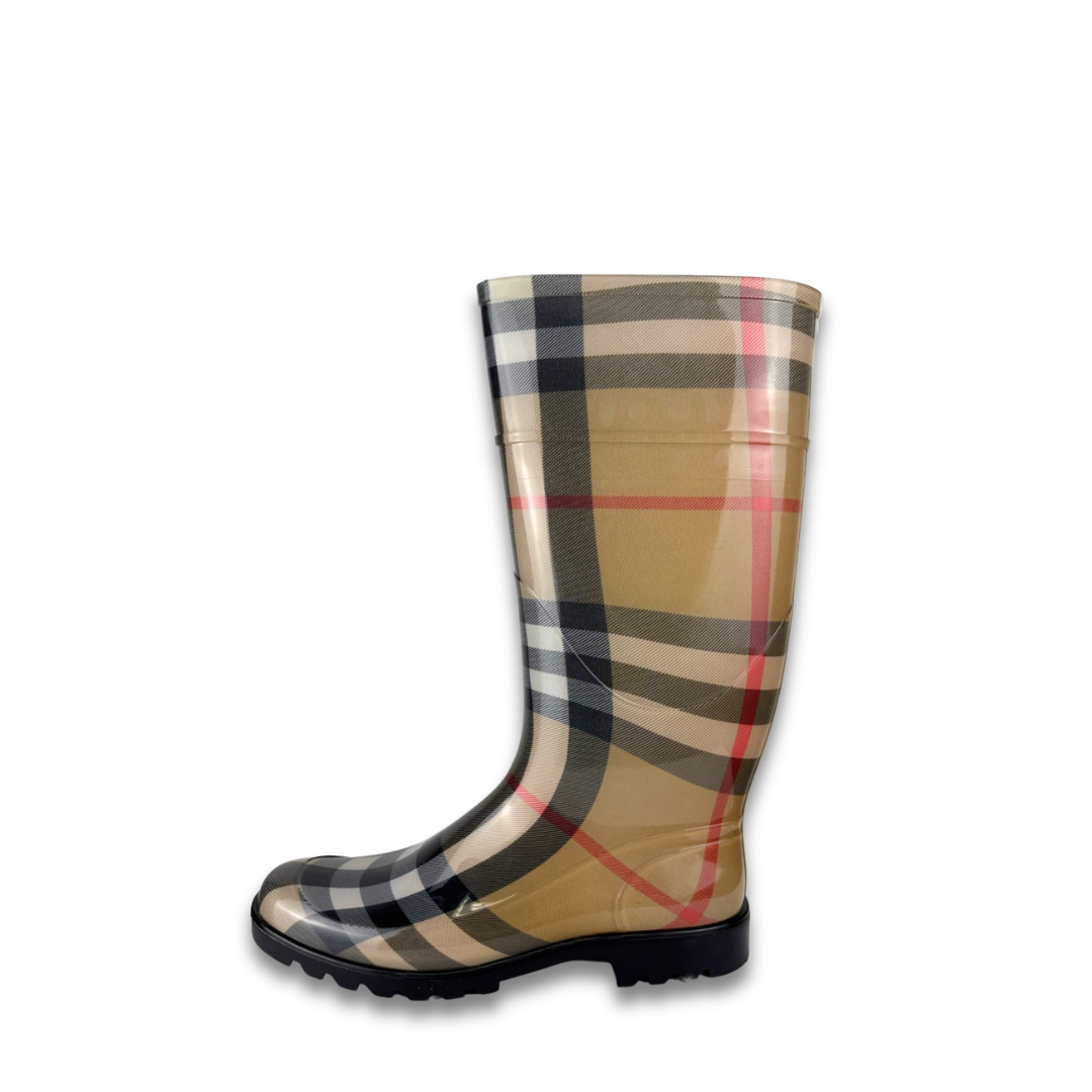 Burberry Haymarket Nova Check Rain Boots - Size 41