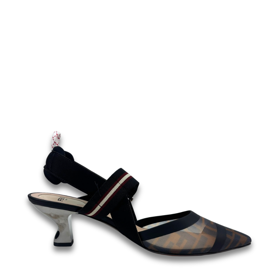 Fendi Colibri Slingback Pumps - Size 40.5