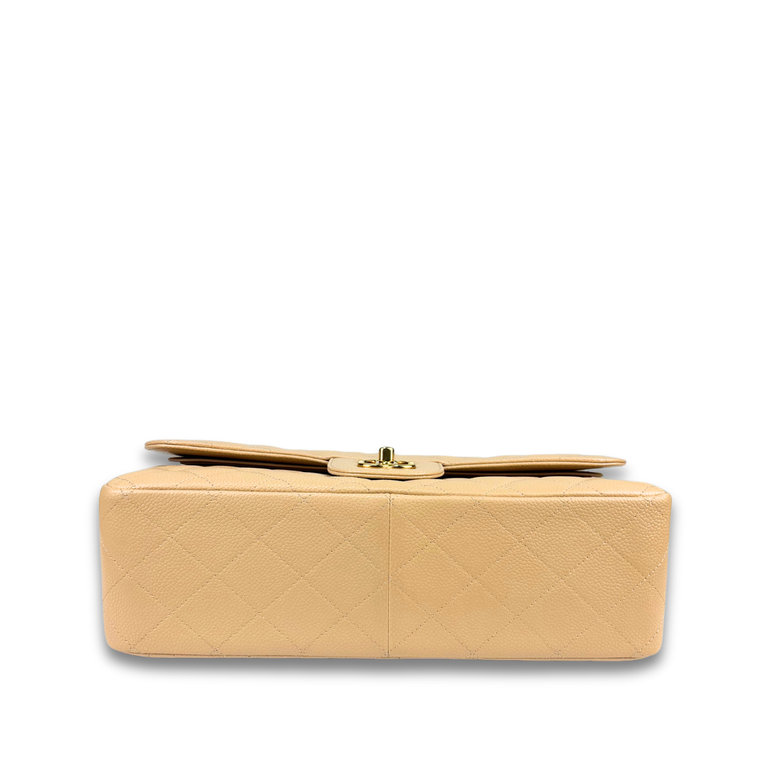 Chanel Beige Caviar Jumbo Double Flap