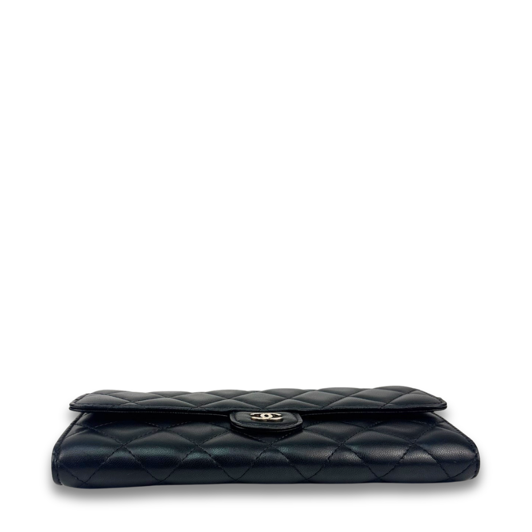 Chanel Black Lambskin Classic Flap Wallet