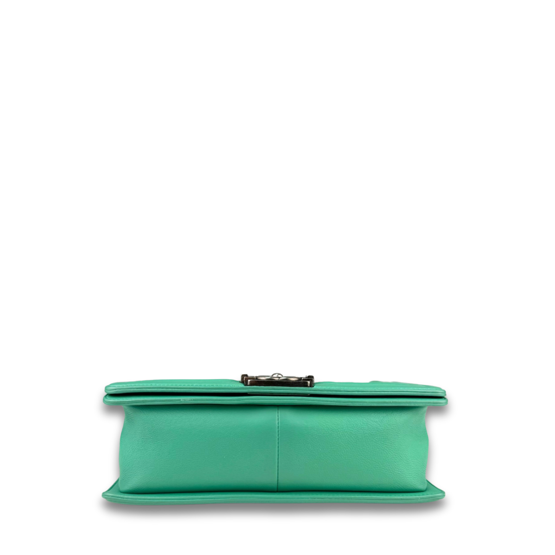 Chanel Green Calfskin Medium Boy Bag