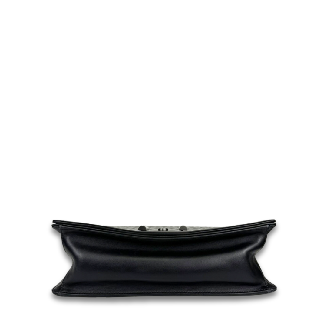 Prada Soft Calf Grommet Lock Flap Chain Shoulder Bag