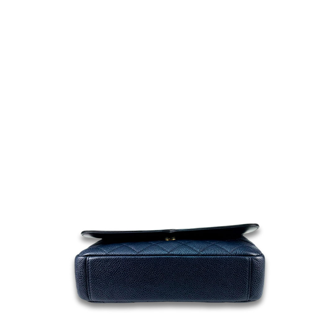 Chanel Navy Caviar Small Filigree Flap Bag