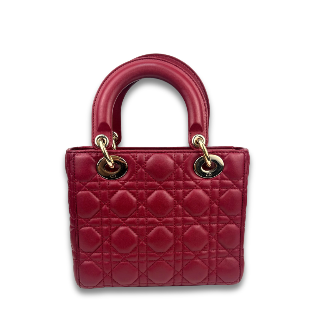 Dior Small Red Lambskin Lady Dior