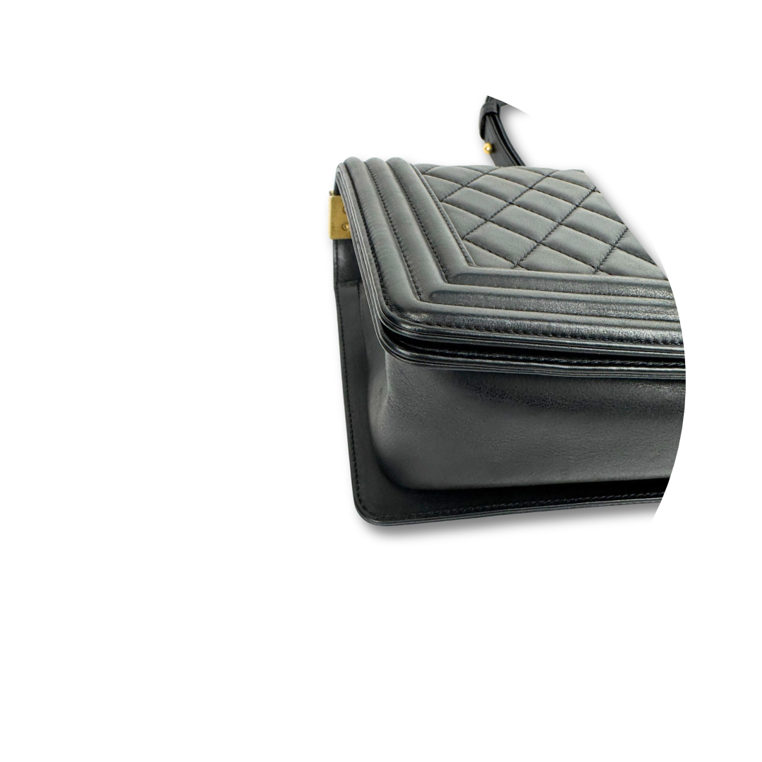 Chanel Black Medium Calfskin Boy Bag