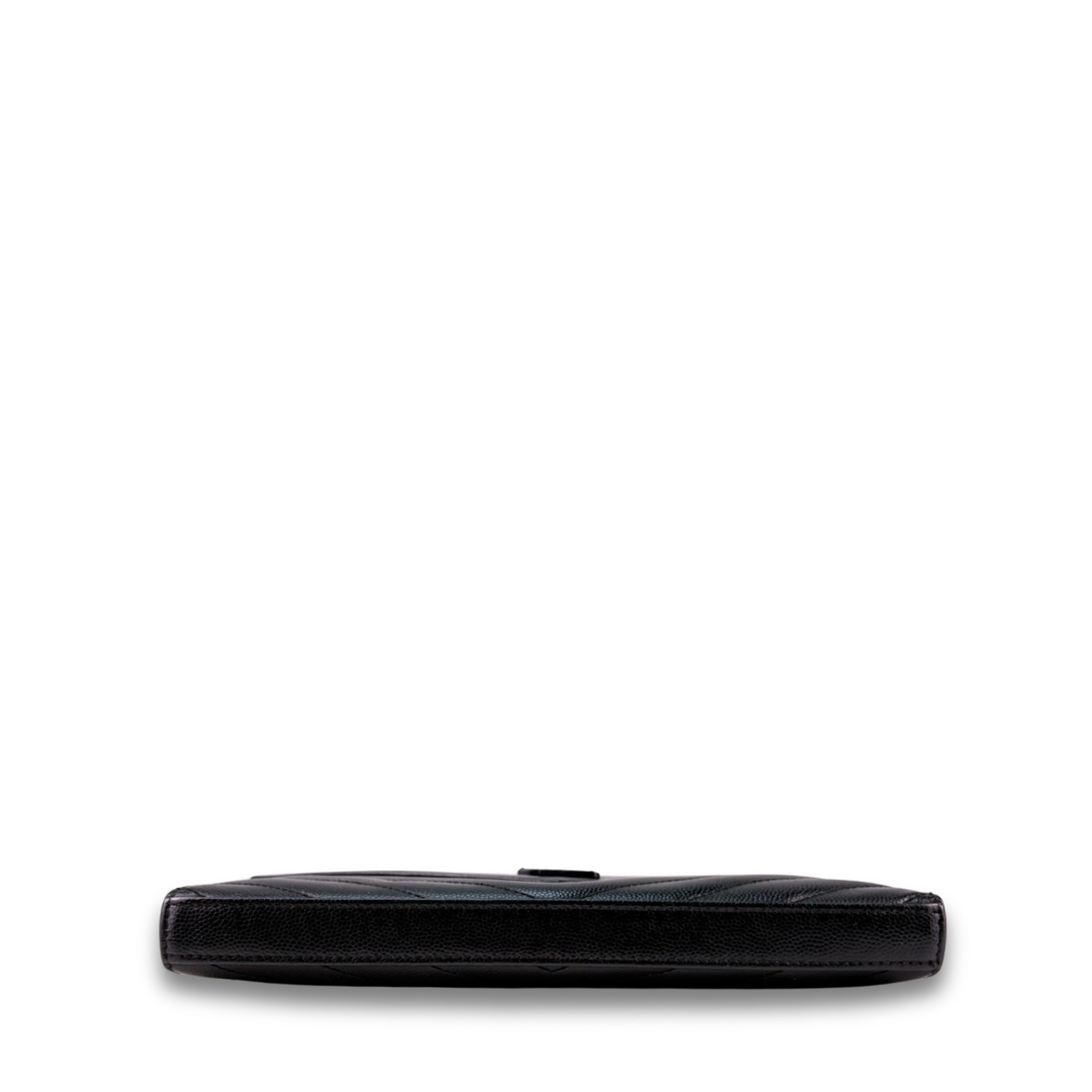 YSL Black Cassandre Quilted Chain Wallet