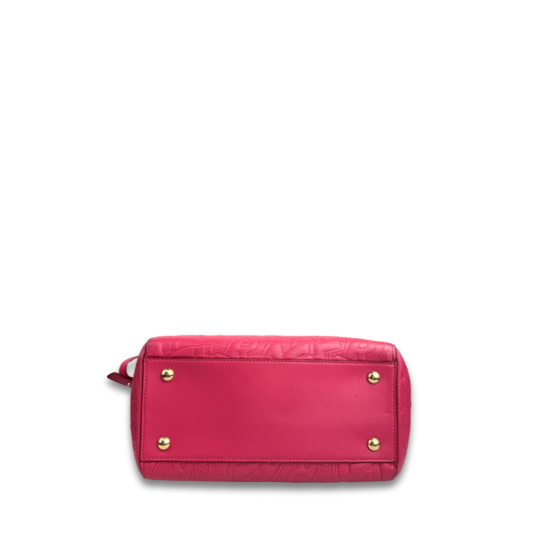 Ferragamo Small Fuchsia Bonnie Embossed Tote