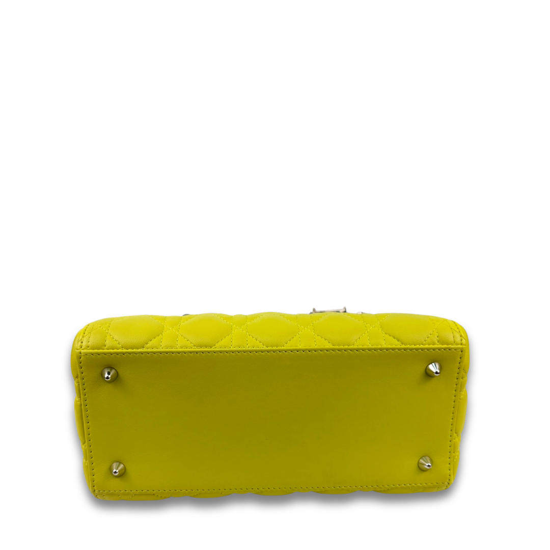 Dior Medium Yellow Lambskin Lady Dior