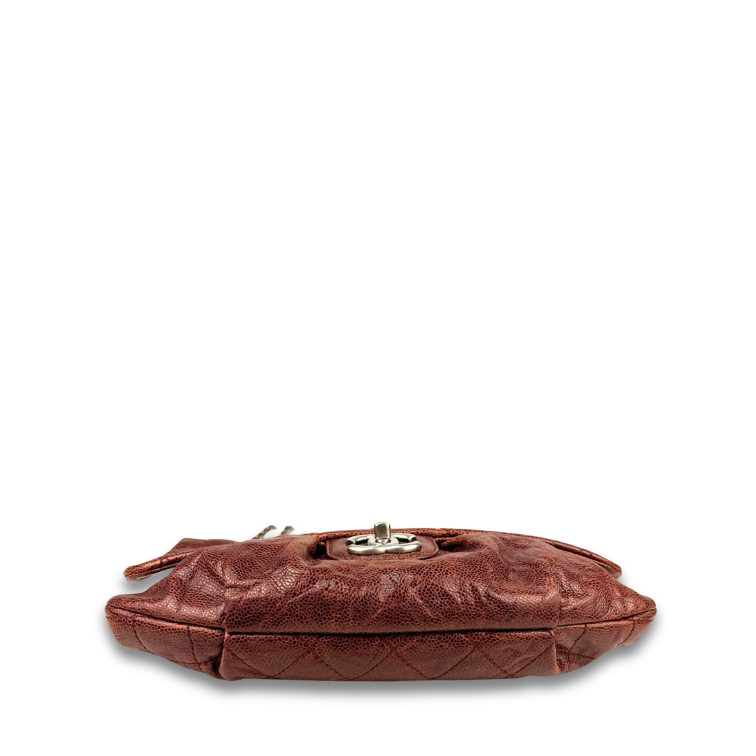 Chanel Red Glazed Caviar Elastic Flap Bag