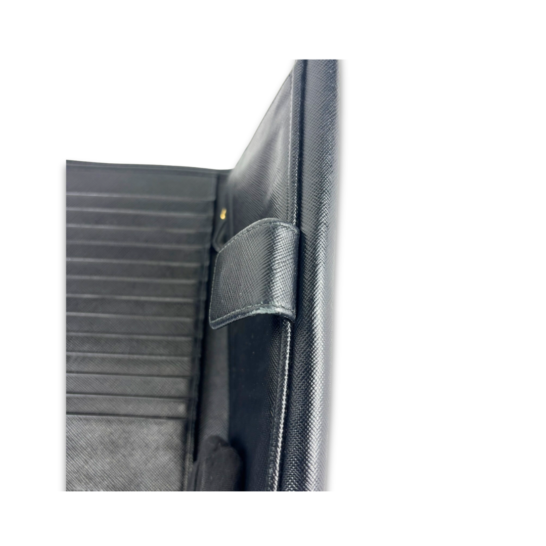 Prada Saffiano Leather Continental Flap Wallet