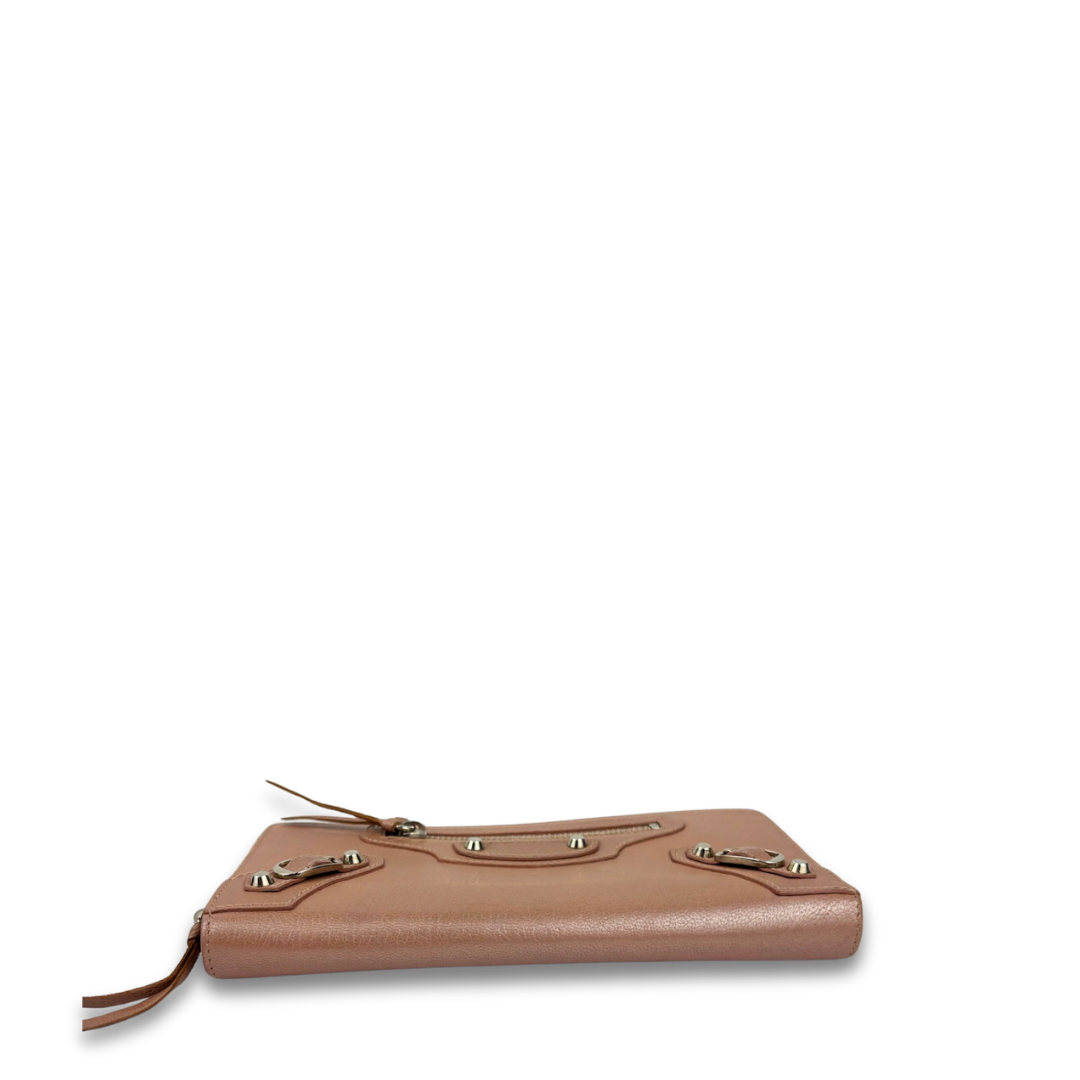 Balenciaga Rose Gold City Zip Wallet