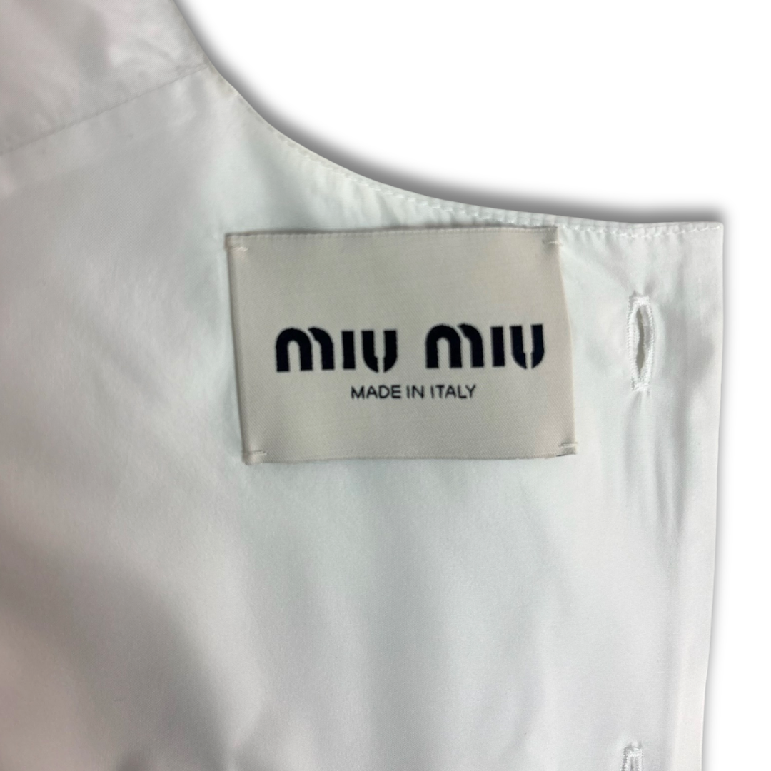 Miu Miu White Poplin Mini Dress- Size 36