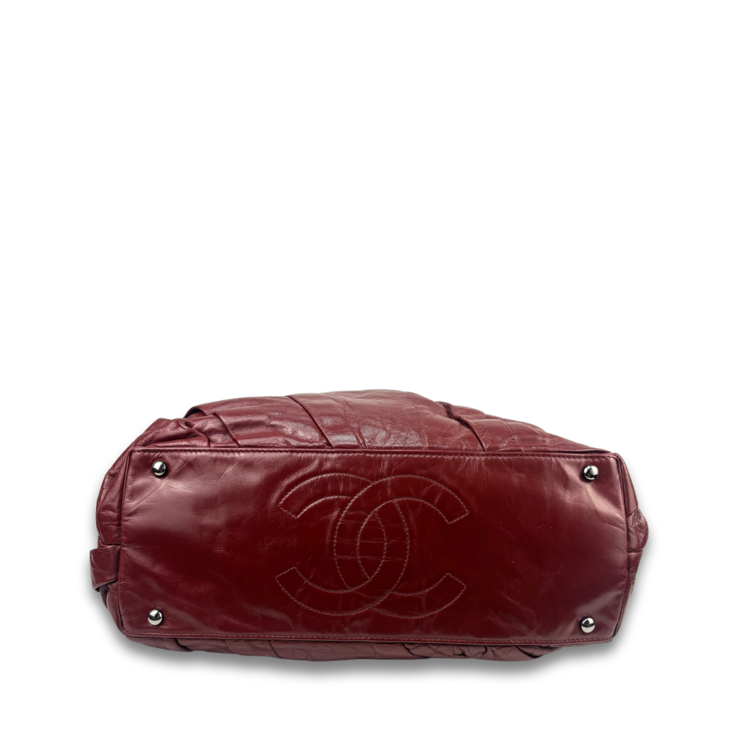 Chanel Red Glazed Calfskin Twisted Tote