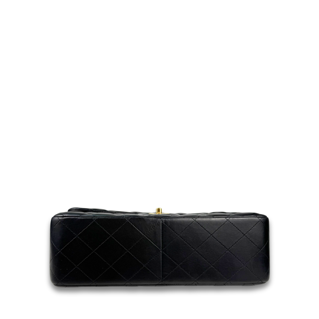 Chanel Black Lambskin Jumbo Double Flap