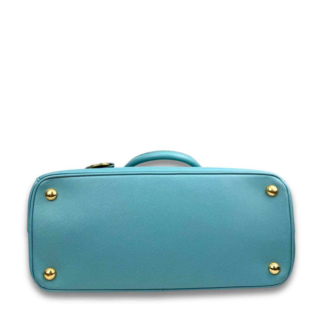 Prada Small Turquoise Double Zip Galleria