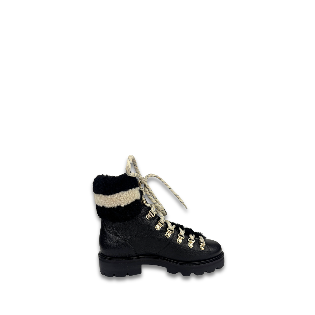 Jimmy Choo Eshe Shearling Combat Boots - Size 36