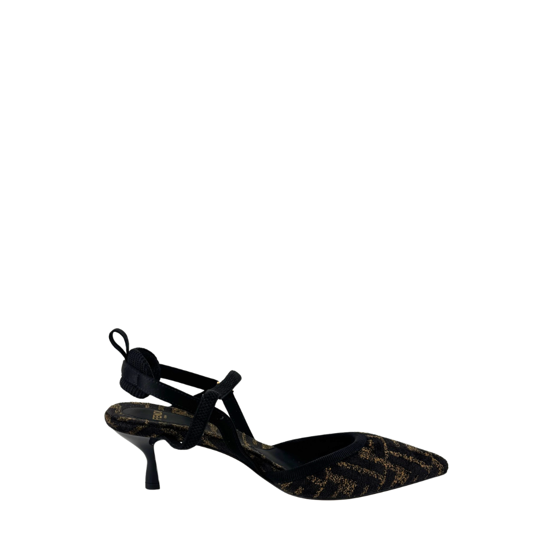 Fendi Velvet Zucca Slingbacks - Size 37