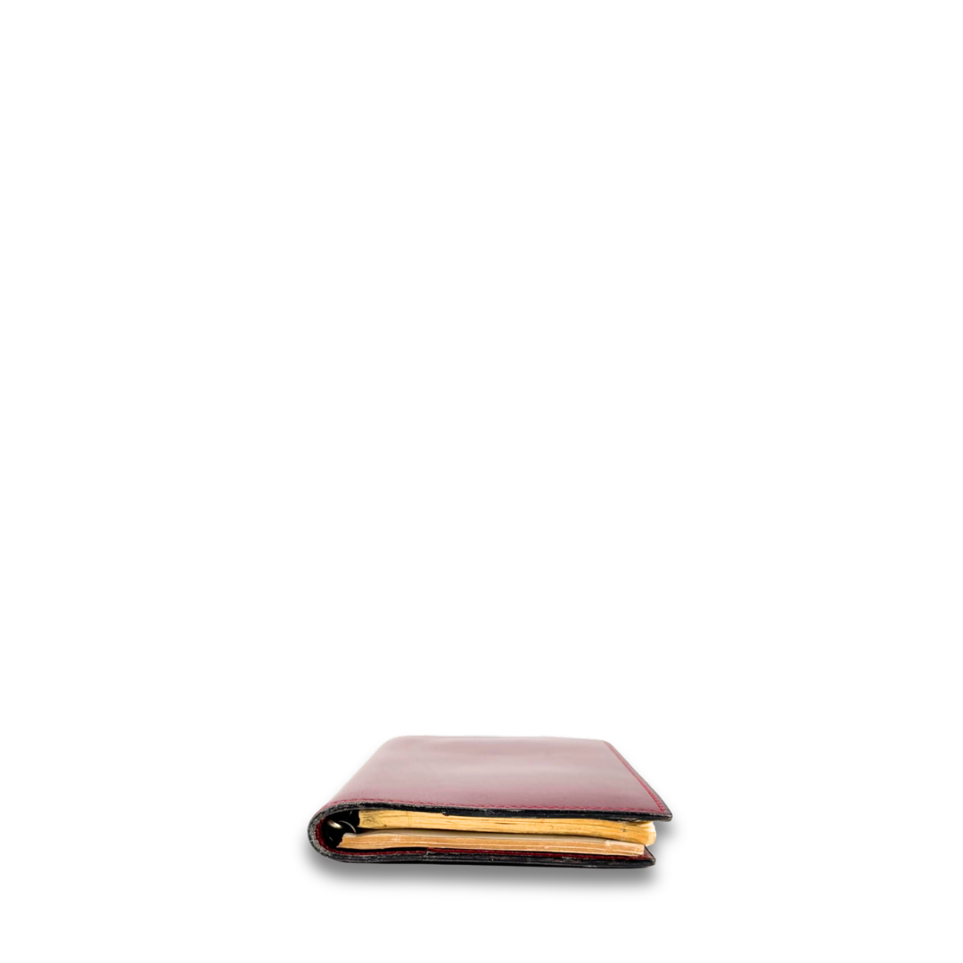 Hermès Burgundy Box Calf Globe Trotter Agenda PM