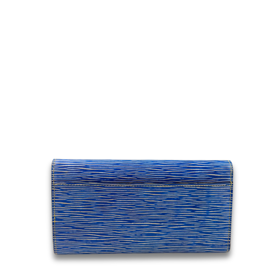 Louis Vuitton Denim Epi Leather Sarah Wallet