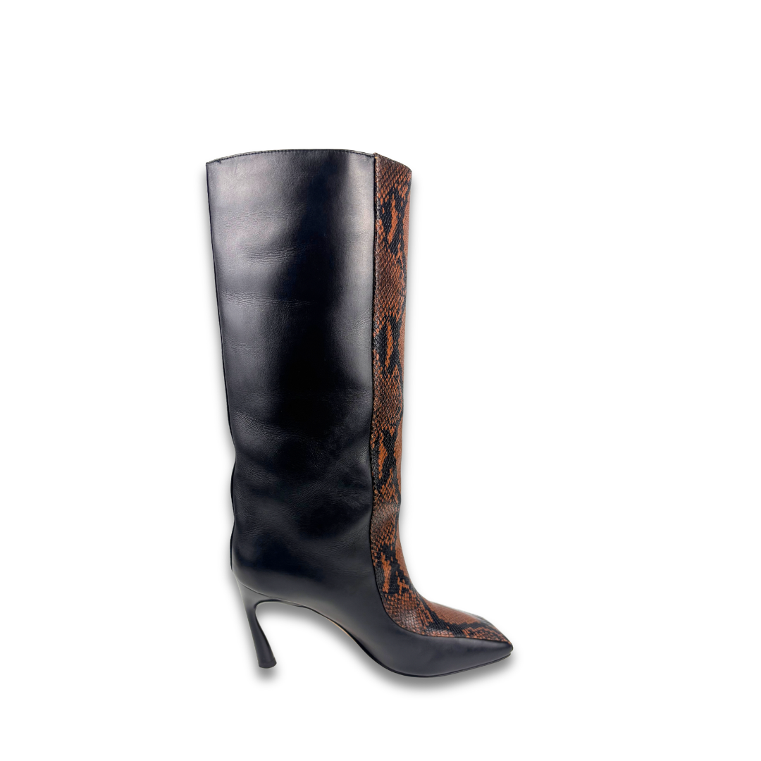Jimmy Choo Mabyn 85 Snakeskin Boots - Size 38.5