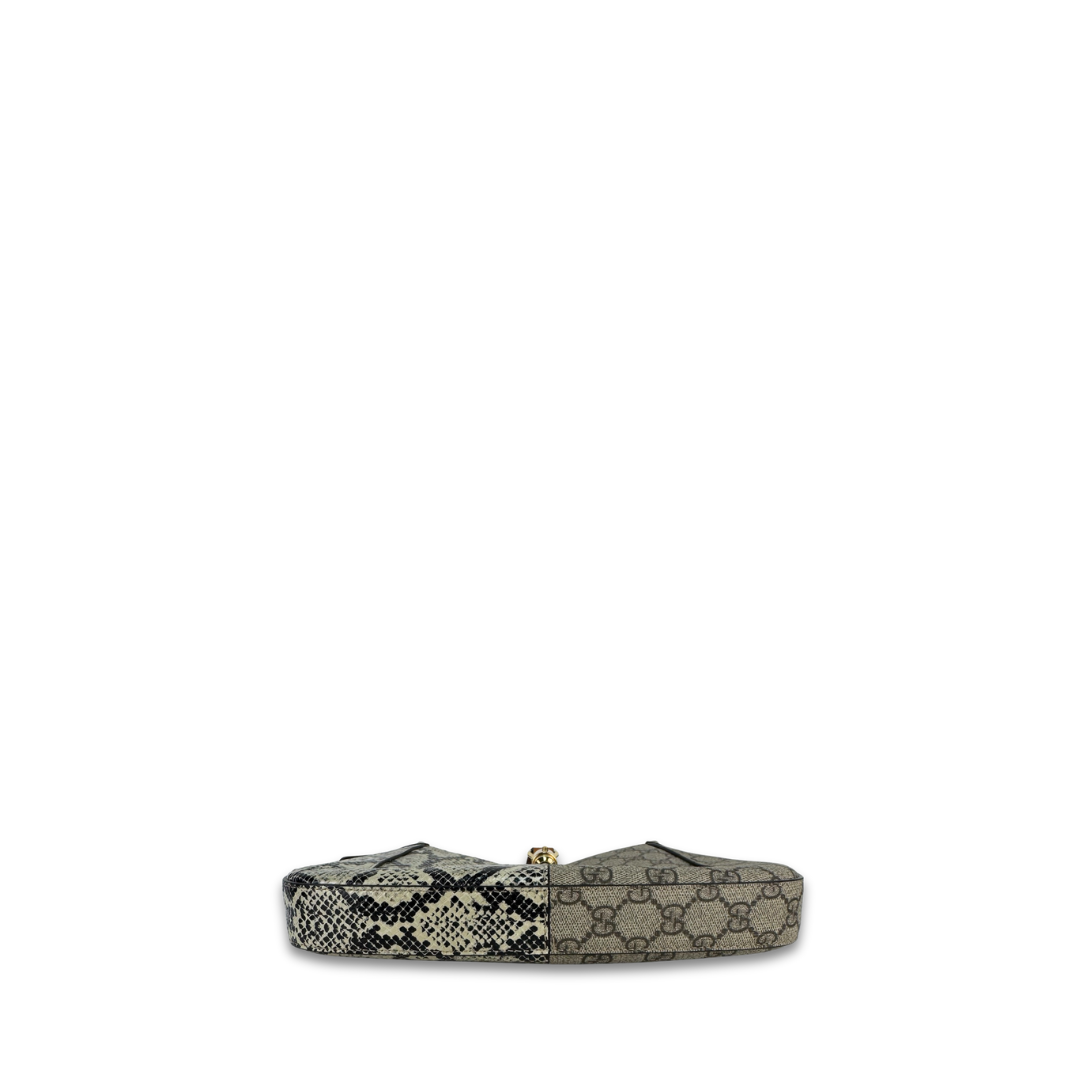 Gucci GG Monogram Snakeskin Small Jackie 1961 Hobo