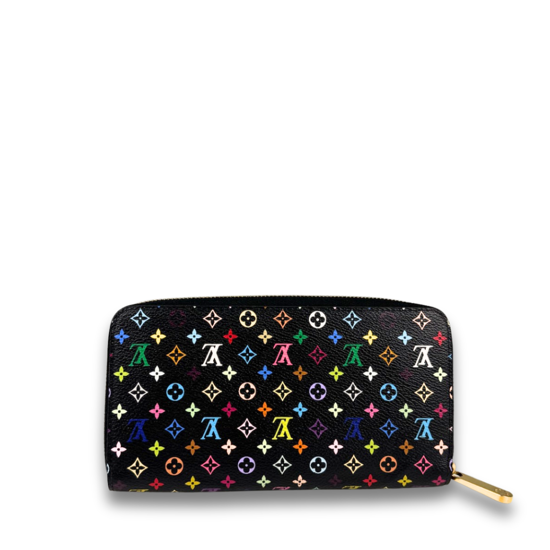 Louis Vuitton Black Multicolore Zippy Wallet
