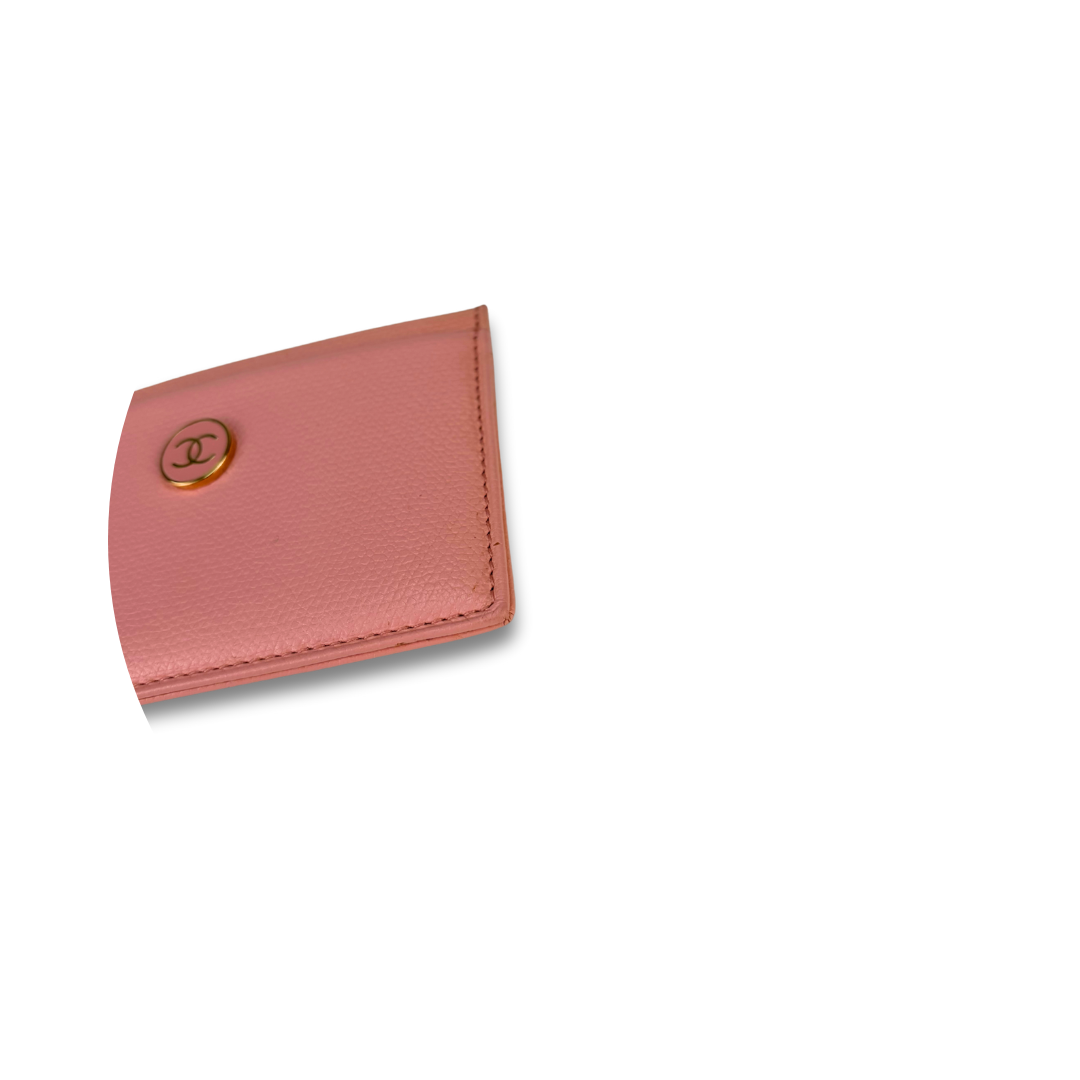 Chanel Pink Caviar Card Case