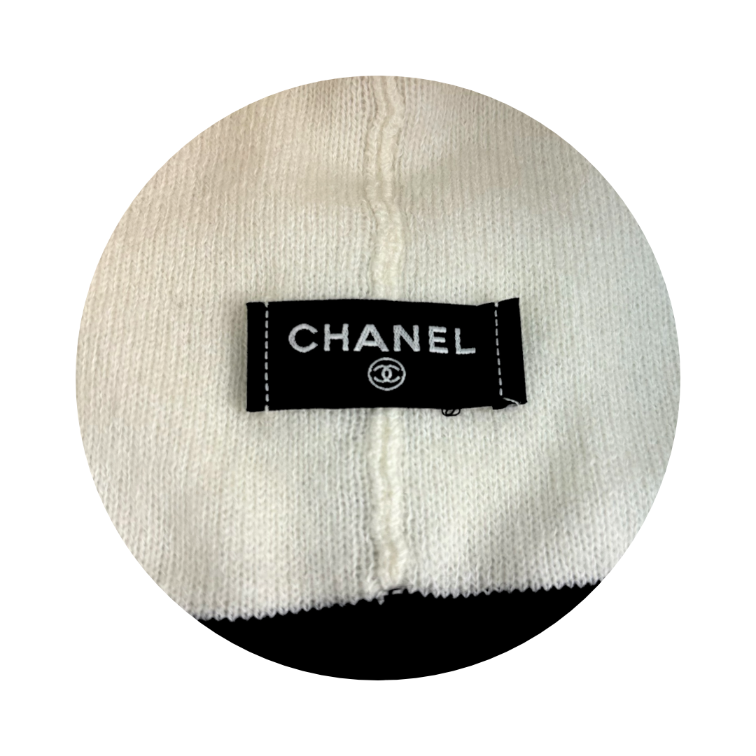 Chanel White CC Sport Beanie