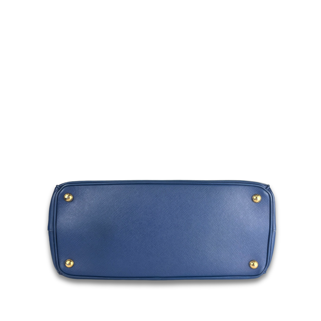 Prada Blue Medium Galleria Double Zip