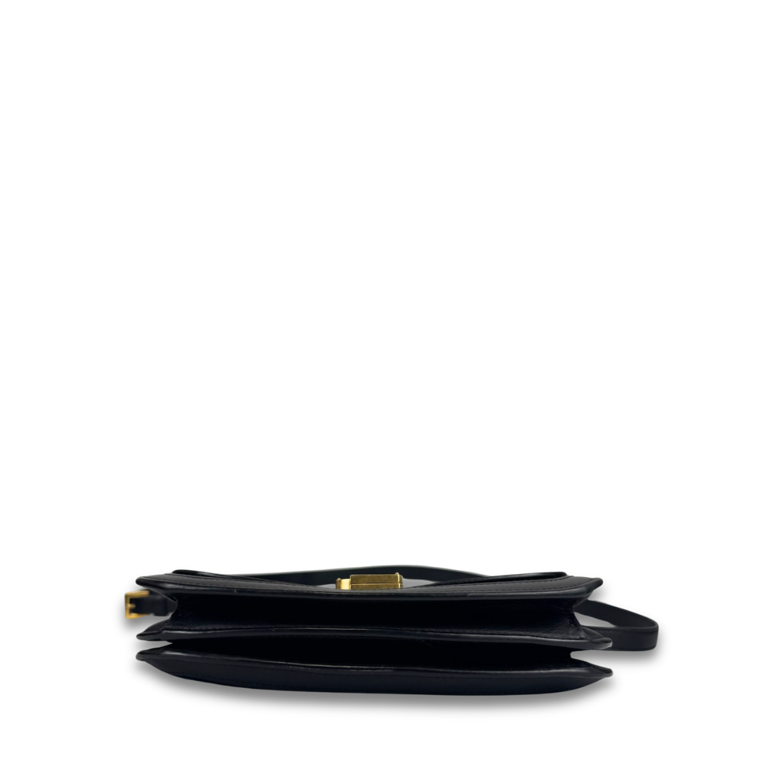 YSL Black Suede Solferino Medium Soft Satchel
