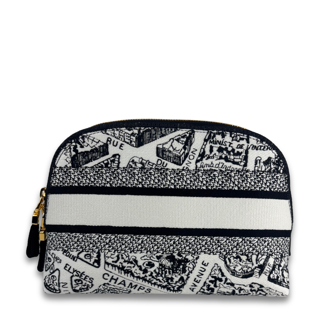 Dior Black and White Jacquard Pouch